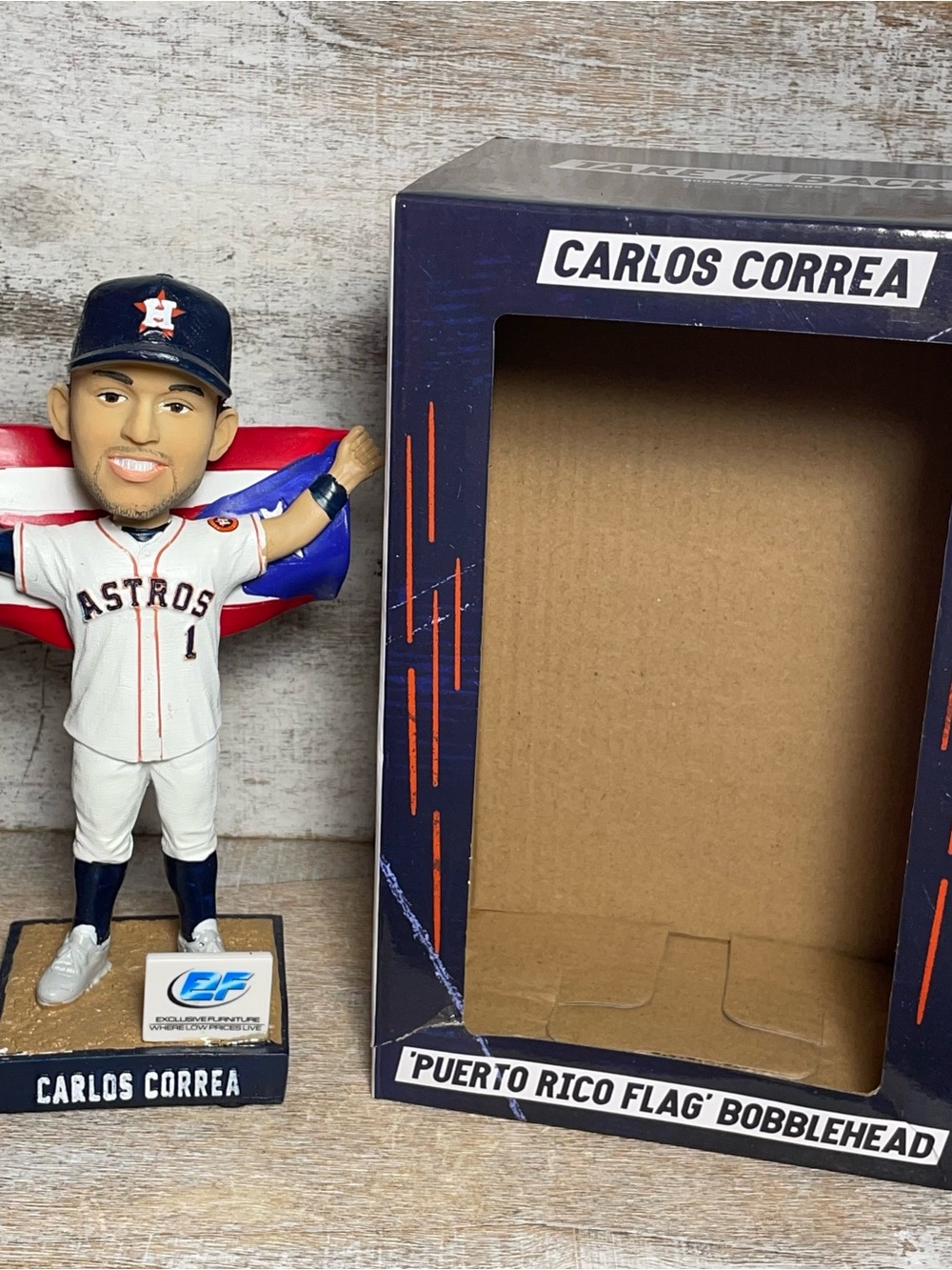 MLB Houston Astros Carlos Correa Puerto Rico Flag Bobblehead SGA Brand New